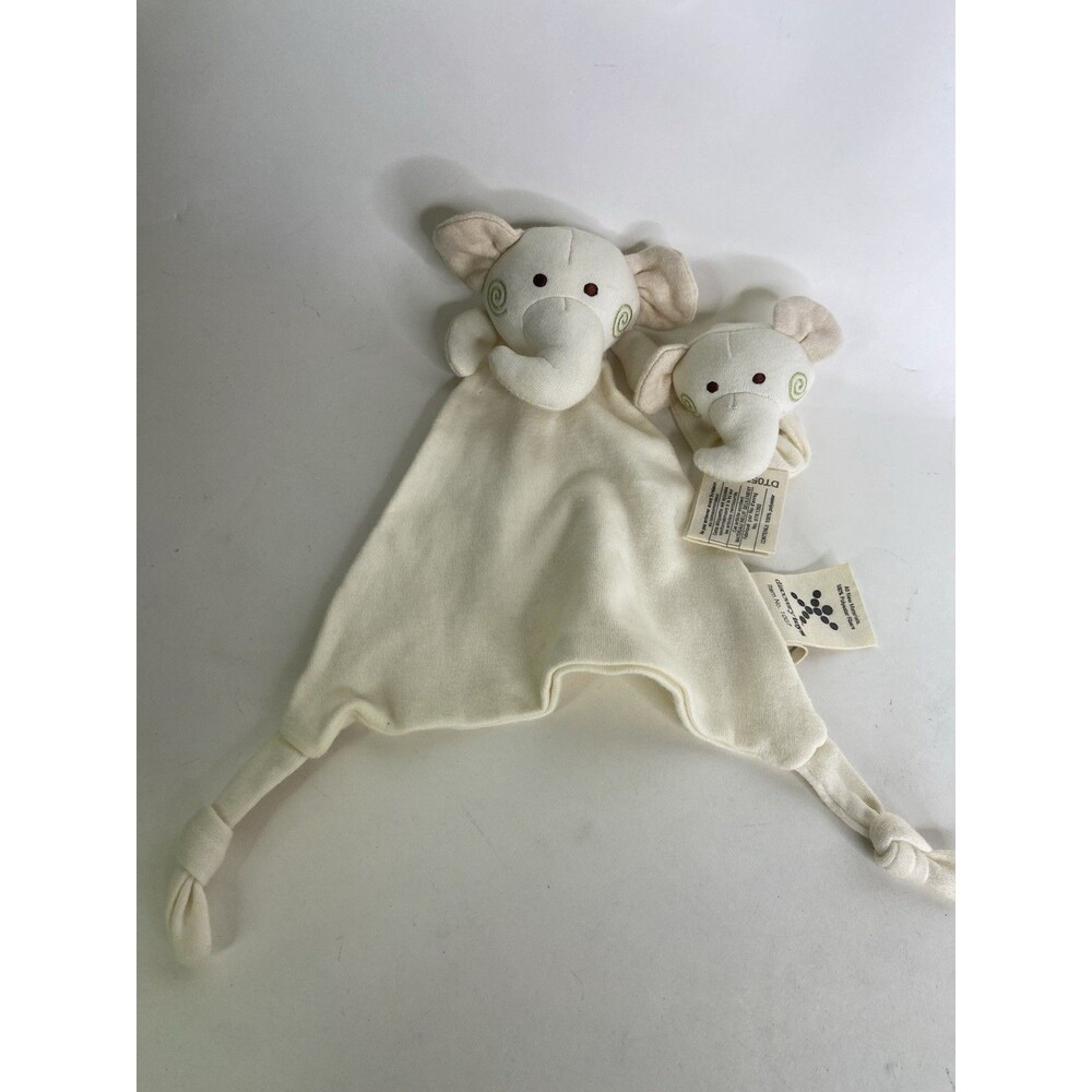 Discovery Toys Earth Play Elephant Lovey Lovie Set Security Blanket and Rattle